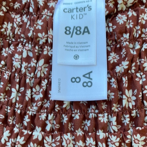 CARTER’S Girl’s Elqstic Waist Floral Skirt Cotton & Polyester Size 8 - Picture 2 of 3